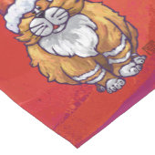 Kerst met gemberkat op rood korte tafelloper (Hoek)