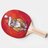 Kerst met gemberkat op rood tafeltennisbatje (Zijkant)