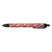 Kerst met gemberkat op rood zwarte inkt pen (Bodem)