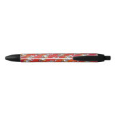 Kerst met gemberkat op rood zwarte inkt pen (Achterkant)