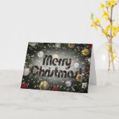 Kerst met glans kaart (Gele Bloem)