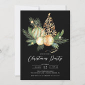 Kerst met gouden bomen kaart (Voorkant)