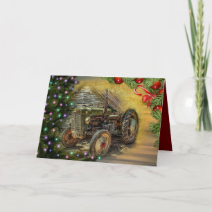 kerst met Green Tractor Feestdagen Kaart