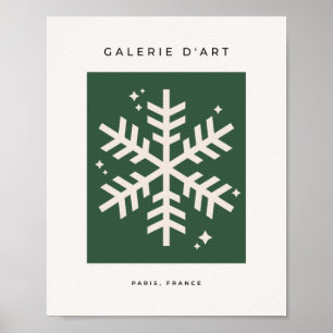  kerst met groene snowflake poster