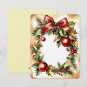 kerst met jaar feestdagenkaart (Voorkant / Achterkant)