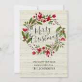 kerst met kerst met vuursteentje winter met rotsbl feestdagenkaart (Voorkant)