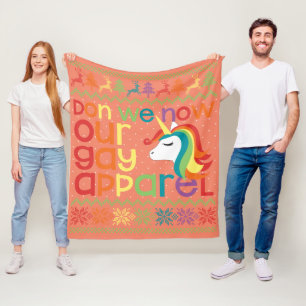 Kerst met kerst Regenbow Unicorn Don We hebben nu Fleece Deken