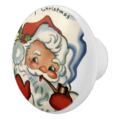 kerst met kerst , retro , rustic , echt , repro keramische knop (Rechts)