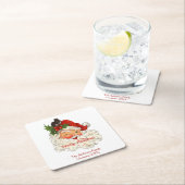  kerst met kerst vierkante kartonnen onderzetter (Insitu)