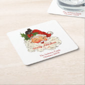  kerst met kerst vierkante kartonnen onderzetter (Schuin)