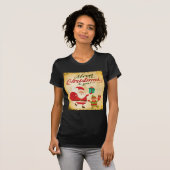  kerst met kerstmis Daning Santa en Elf T-shirt (Voorkant volledig)
