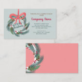 Kerst met kerstmis met wintergroen visitekaartje (Voorkant / Achterkant)