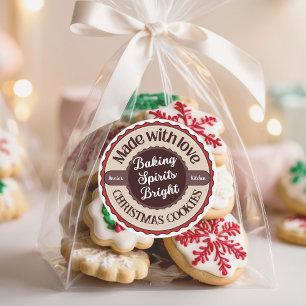 Kerst met Liefde Gebakken Geestdriftige Kerstmis Ronde Sticker