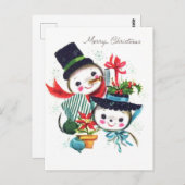 Kerst met marry's uit Snowman Couple Briefkaart (Voorkant / Achterkant)