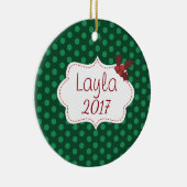 kerst met naam en jaar keramisch ornament (Rechts)