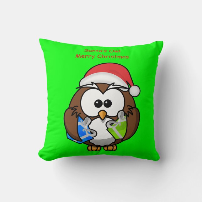 kerst met pillow decore uil kussen (Voorkant)