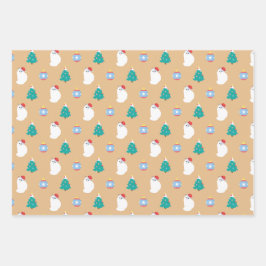 kerst met rolgordel inpakpapier vel