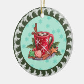 Kerst met warme chocolade keramisch ornament (Links)