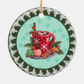 Kerst met warme chocolade keramisch ornament (Achterkant)