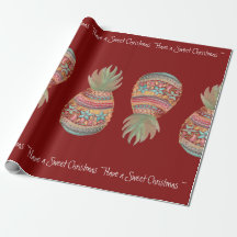 Kerst met witte anananassen, rood