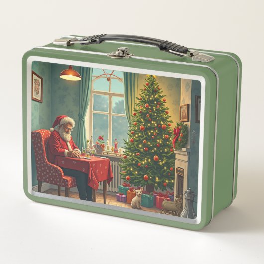 Kerst metalen lunchbox (Voorkant)