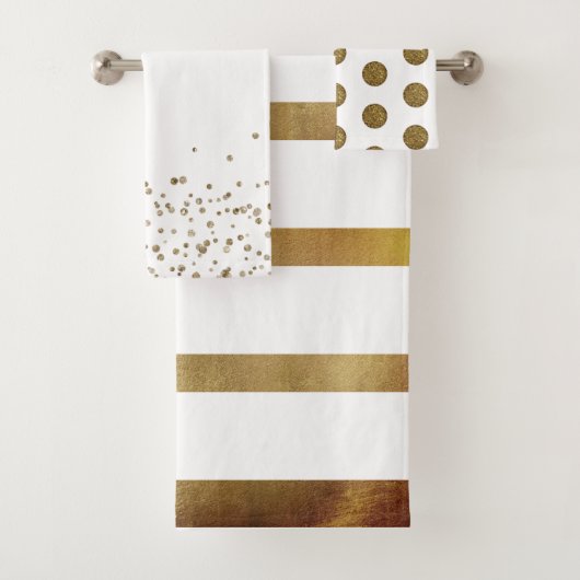 Kerst Metallic Goud en Wit Bad Handdoek (Insitu)