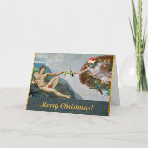 Kerst Michelangelo Grappig Wenskaart Feestdagen Kaart