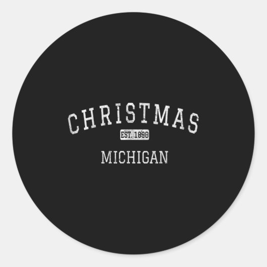 Kerst Michigan Mi  Ronde Sticker (Voorkant)