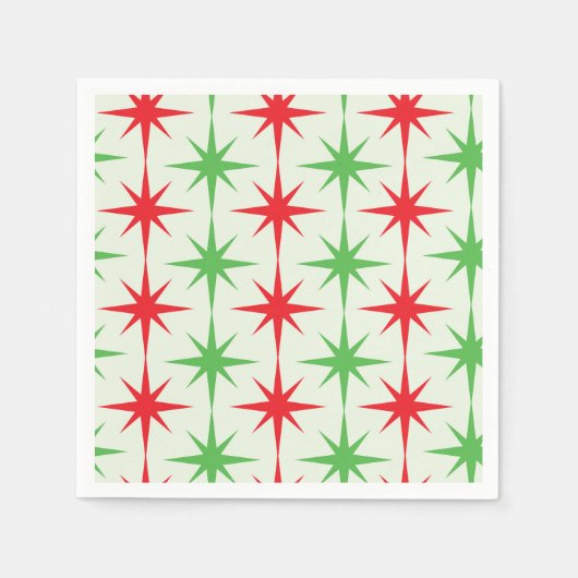 Kerst Midden-Eeuw Rode Groene Atoomuitbarstingen Servet (Voorkant)