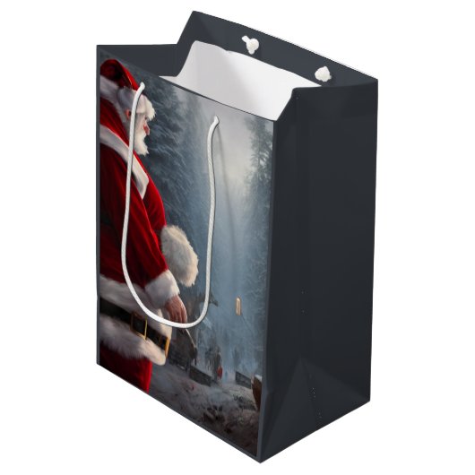 Kerst Middenformaat Cadeautas (Voorkant Gekanteld)