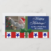 Kerst militair patriottisch gebruik feestdagenkaart (Voorkant)