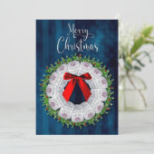 Kerst Militaire Wreate Single Two Sides Kaart (Staand voorkant)