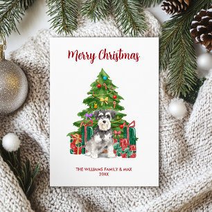 Kerst Miniature Schnauzer Feestdagen Kaart