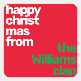 Kerst Minimale aangepaste moderne partij rood groe Vierkante Sticker