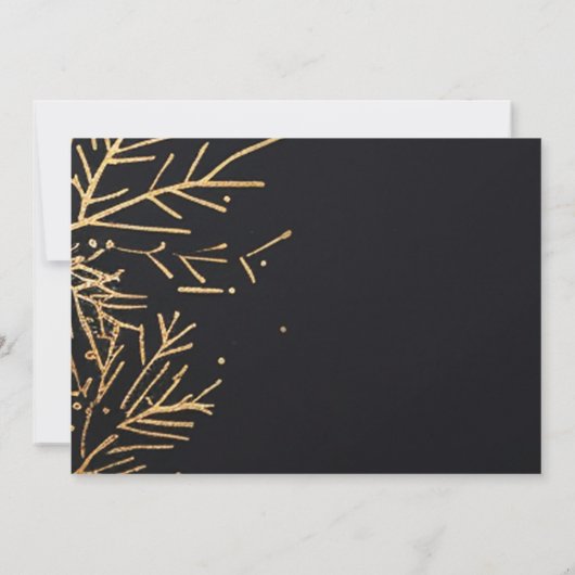 Kerst Misdaad Elegant Goud Feestelijke Partij Kaart (Achterkant)