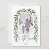 Kerst Mistletoe Foto Rustieke Vakantie Kaart (Voorkant)