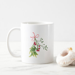 Kerst Mistletoe Holly Berries Koffiemok