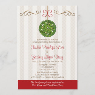 KERST MISTLETOE KOPPELS TROUWDOUCHE KAART