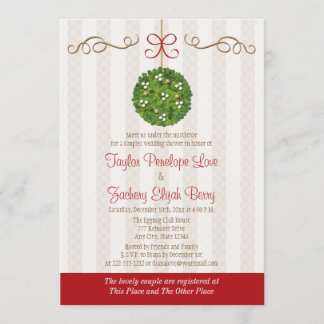 KERST MISTLETOE KOPPELS TROUWDOUCHE KAART