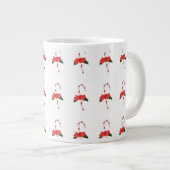 Kerst mistletoe stick rood wit groen extra grote beker (Voorkant rechts)