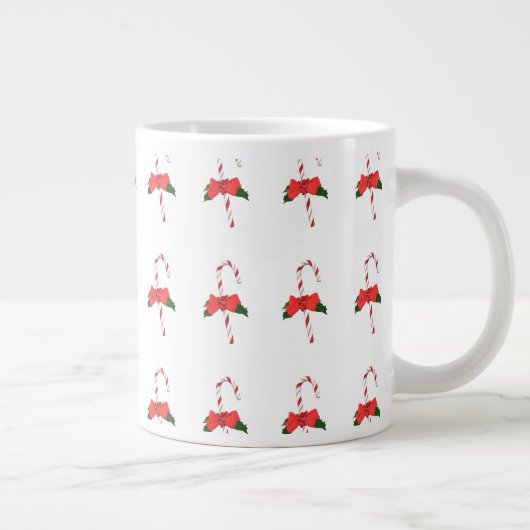 Kerst mistletoe stick rood wit groen extra grote beker (Rechts)