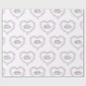 Kerst mistletoe tekening hart paarse wit cadeaupapier (Vlak)