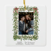 Kerst Mistletoe Trellis Foto Keramisch Ornament (Voorkant)