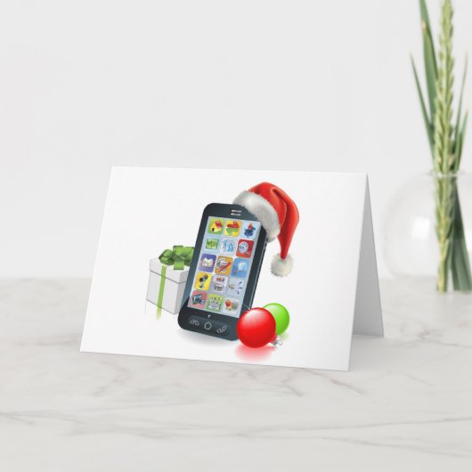 Kerst mobiele telefoon feestdagen kaart (Voorkant)