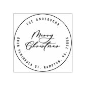 Kerst modern elegant minimaal script uniek 	rubberstempel (Afrduk)