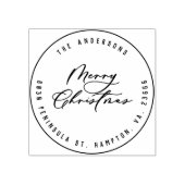 Kerst modern elegant minimaal script uniek rubberstempel (Afrduk)