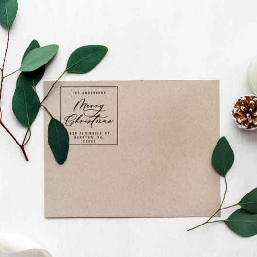 Kerst modern elegant minimaal script uniek 	rubberstempel