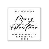 Kerst modern elegant minimaal script uniek 	rubberstempel (Afrduk)