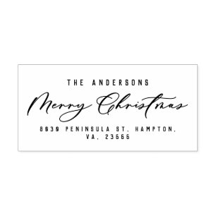 Kerst modern elegant minimaal script uniek 	rubberstempel