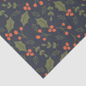 Kerst Moderne Vakantie Holly Botanical Tissuepapier (Detail)